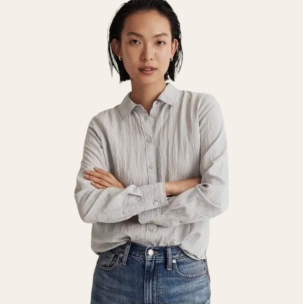 Madewell Light Gray Button-Down Shirt